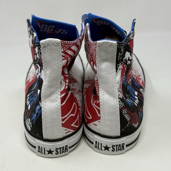 Converse All Star Hi DC Comics Superman Shoes Mens 8 Womens 10 White Red Graphic - Picture 12 of 15